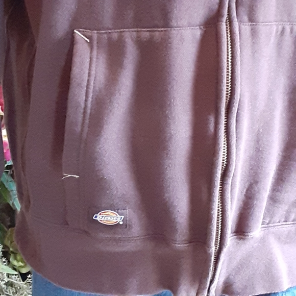 DICKIES Script Embroidered Full Zip Hvy Fleece Lined Hooded Jacket Size Large - Picture 8 of 10